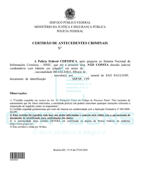 Saiba como retirar certidão de antecedentes criminais - São Carlos
